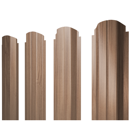 Штакетник П-образный А фигурный 0,45 Print Elite Honey Wood TwinColor