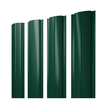Штакетник Полукруглый Slim с прямым резом PE 0,45 RAL 6005 Зеленый Мох