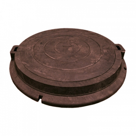 Люк полим/песчан. КРУГЛЫЙ легк. КОРИЧНЕВЫЙ 3т D-575(крышка) D-750(обечайка)