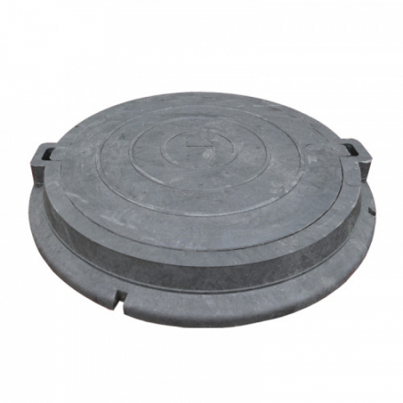 Люк полим/песчан. КРУГЛЫЙ легк. СЕРЫЙ 3т D-575(крышка) D-750(обечайка)