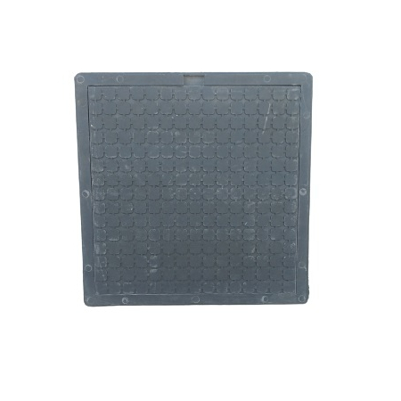 Люк полим/песчан. КВАДРАТ угол 90 легк. ЧЕРНЫЙ 3т 585*585(крышка) 680*680(обечайка)