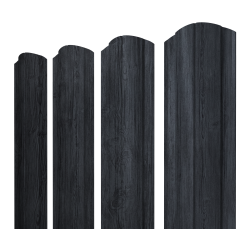 Штакетник Круглый фигурный 0,45 Print Premium Grey Wood TwinColor