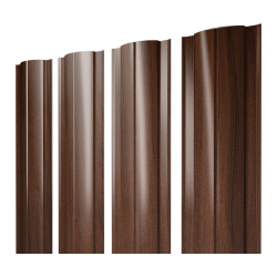 Штакетник Круглый с прямым резом 0,45 Print Elite Choco Wood TwinColor