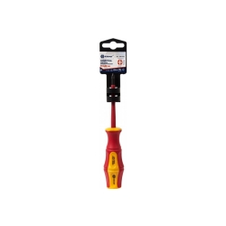 Отвертка крестовая диэлектрическая КОБАЛЬТ Ultra Grip PH-1 х 80 мм CR-V, двухкомпонентная рукоятка