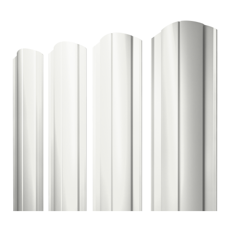 Штакетник Круглый фигурный 0,45 Drap RAL 9003 сигнальный белый