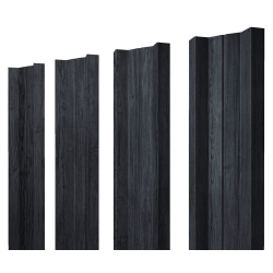 Штакетник М-образный А с прямым резом 0,45 Print Premium Grey Wood TwinColor