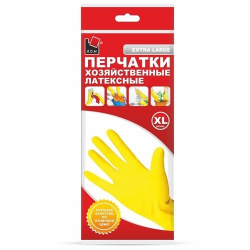 Перчатки хозяйственные,  L желтые
