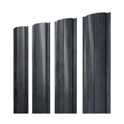 Штакетник Полукруглый Slim с прямым резом 0,45 Print Premium Grey Wood TwinColor