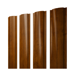 Штакетник Полукруглый Slim с прямым резом 0,4 Print Premium Golden Wood Intense FTC