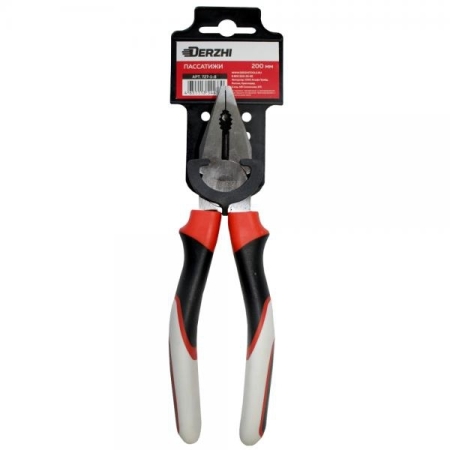 Плоскогубцы DERZHI 200мм трехкомпонентная рукоять 727-1-8
