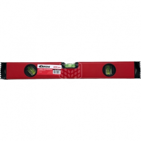 Уровень алюминиевый фрезерованный 400мм DERZHI  3 глазка,23604
