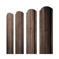 Штакетник Полукруглый Slim фигурный 0,45 Print Premium Almond Wood Fresh