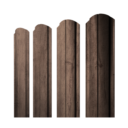 Штакетник Полукруглый Slim фигурный 0,45 Print Premium Almond Wood Fresh
