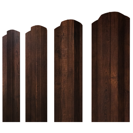 Штакетник М-образный B фигурный 0,45 Print Premium Cherry Wood Dark FTC