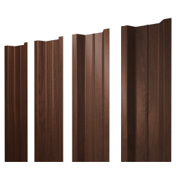 Штакетник П-образный В с прямым резом 0,45 Print Elite Choco Wood TwinColor
