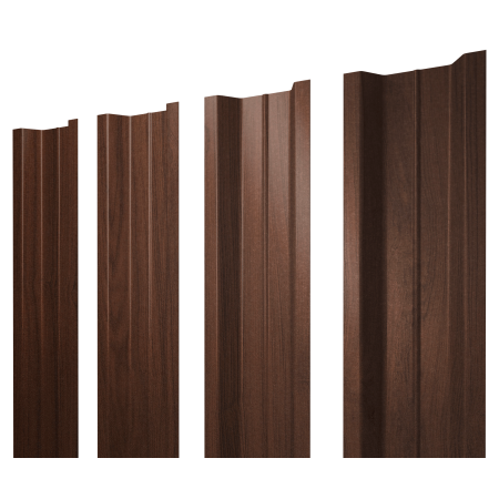 Штакетник П-образный В с прямым резом 0,45 Print Elite Choco Wood TwinColor