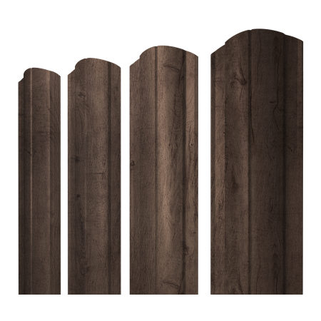 Штакетник Круглый фигурный 0,45 Print Premium Almond Wood Fresh