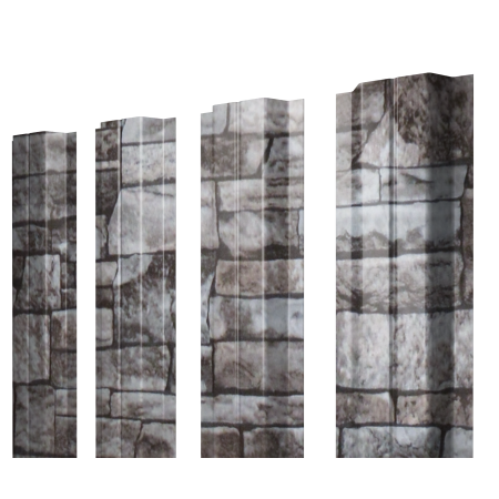 Штакетник П-образный A с прямым резом 0,45 Print Elite Fine Stone TwinColor