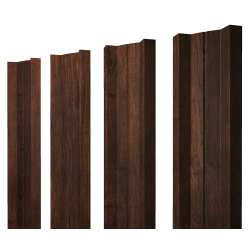 Штакетник М-образный А с прямым резом 0,45 Print-Double Premium Cherry Wood Dark F