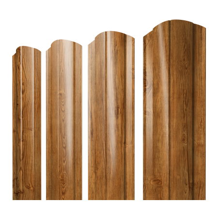 Штакетник Круглый фигурный 0,45 Print-Double Premium Golden Wood