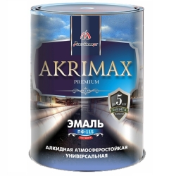 Akrimax-Premium Эмаль ПФ-115 алкидная серая 0,8 кг