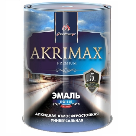 Akrimax-Premium Эмаль ПФ-115 алкидная серая 0,8 кг