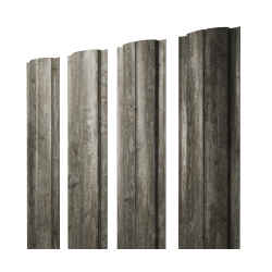 Штакетник Полукруглый Slim с прямым резом 0,45 Print Elite Nordic Wood TwinColor