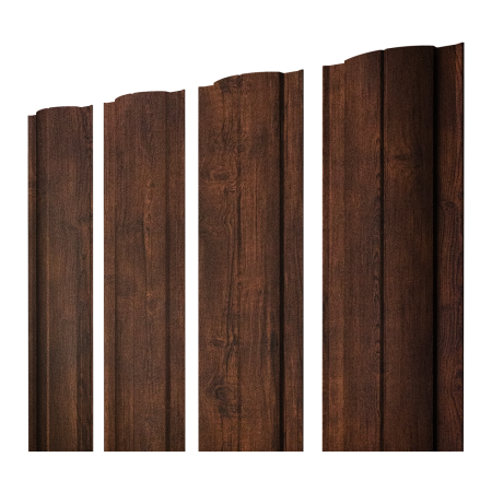 Штакетник Круглый с прямым резом 0,45 Print Premium Cherry Wood Dark FTC