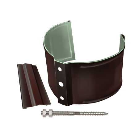 Кронштейн трубы на кирпич полукруглый Optima 125мм RAL 8017 Matt