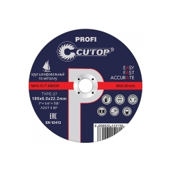 Диск шлифовальный по металлу Cutop Profi 180*6*22.2мм