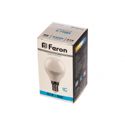 Лампа светодиодная FERON LB-550 (9W) 230V Е14 6400K G45 шарик дневной