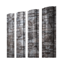 Штакетник Полукруглый Slim с прямым резом 0,45 Print Elite Fine Stone TwinColor
