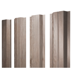 Штакетник П-образный A с прямым резом 0,45 Print Elite White Wood TwinColor