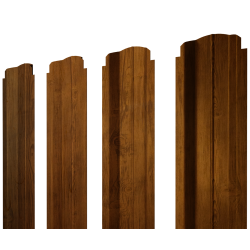 Штакетник П-образный B фигурный 0,45 Print Elite Golden Wood TwinColor