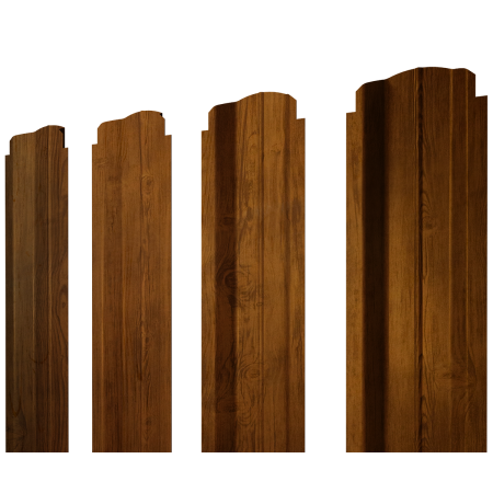 Штакетник П-образный B фигурный 0,45 Print Elite Golden Wood TwinColor
