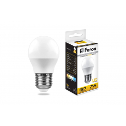 Лампа светодиодная FERON LB-95 16LED (7W) 230V Е27 6400K G45 шарик дневной