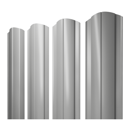Штакетник Круглый фигурный 0,45 PE RAL 9006 бело-алюминиевый