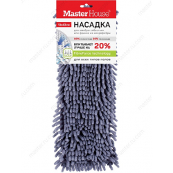 Насадка для швабры из микрофибры Лапша с карман.13*43см,Себастьян 60300 серая