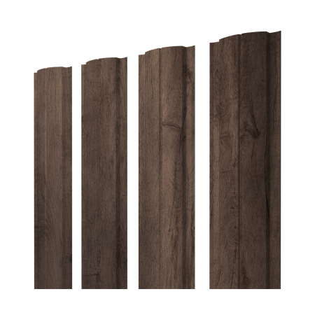 Штакетник Полукруглый Slim с прямым резом 0,45 Print Premium Almond Wood Fresh