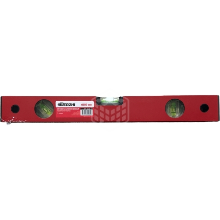 Уровень алюминиевый коробчатый 400мм DERZHI  3 глазка,53220