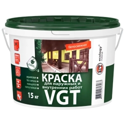 VGT Краска ВД-АК-1180 моющаяся белая А,15 кг
