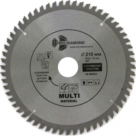 Диск пильный по мультиматериалам Trio Diamond 210*60Т/32-30мм