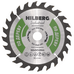 Диск пильный Hilberg Industrial Дерево 160*24Т*20мм Hilderg HW160