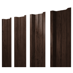 Штакетник П-образный В с прямым резом 0,45 Print Premium Antique Wood TwinColor
