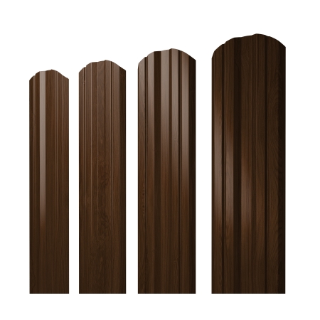 Штакетник Twin фигурный 0,45 Print Elite Choco Wood TwinColor
