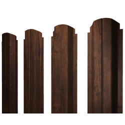 Штакетник П-образный А фигурный 0,45 Print Premium Cherry Wood Dark FTC
