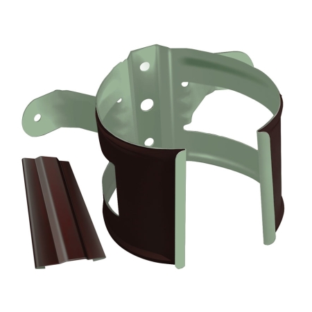 Кронштейн трубы на дерево полукруглый Optima 125мм RAL 8017 Matt