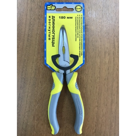 Длинногубцы изогнутые,хромовандиевая сталь, 180мм 888