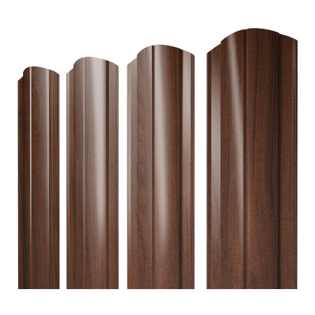 Штакетник Круглый фигурный 0,45 Print Elite Choco Wood TwinColor