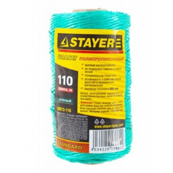 Шпагат STAYER полипропилен,d-1.5мм,зеленый, 110м